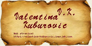 Valentina Kuburović vizit kartica